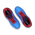 Vector X Trackle Badminton/Court Shoes Non Marking Synthetic Leather, Mesh Upper/Eva Phylon, Crepe Rubber Sole/Best for Squash, Table Tennis,Volleyball, Basketball & Indoor Sports (Blue-Red, Size-9)