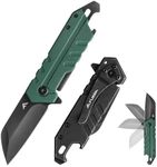 FLISSA Folding Knife, 4" Small Pocket Knife with Bottle Opener and Slotted Screwdriver, Dual Craftsman Handle, EDC Pocket Knife for Hunting, Survival, Camping and Outdoor Activities