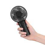 YunTuo Handheld Fan Battery Powered with 4400 mAh Rechargeable Battery, 3 Speeds Mini Portable Hand Held Fans Indoor Outdoor USB Electric Fan for Office Home Sport Camping Travel (Black)