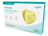 EUROPAPA® 20x FFP2 Yellow Masks Respirator Mask 5-Layer Dust Masks Hygienic Individually Packed Body Certified EN149:2001+A1:2009 Face Mask EU2016/425