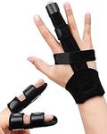 Golbylicc Trigger Finger Splints for Broken Finger, 3PCS Adjustable Finger Brace Straightener Hand and Wrist Support Fit Index Middle Pinky Finger For Arthritis, Sprains, Pain Relief, Tendonitis