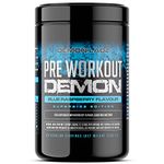 Pre Workout Demon - Advanced Pre-Workout Energy Powder with Creatine, Caffeine, Beta-Alanine & Glutamine, Blue Raspberry, 720g - 80 Servings