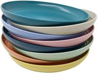 WANBY Lightweight Plastic Plates Unbreakable Dinner Plate Set Non-Toxin Dishwasher & Microwave Safe and Healthy (8Pcs 10 Inches)