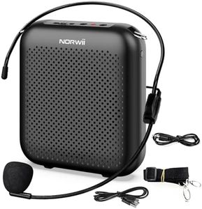 NORWII Voice Amplifier Wired Mini Portable Rechargeable with Personal Wired Microphone for Teachers, Classroom, Presentation, Tour Guides, Meeting, Coaches. Black