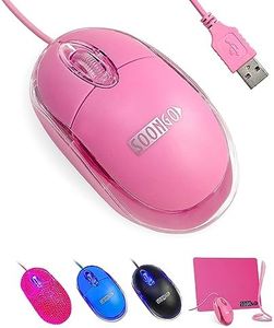 Pink Mini Mouse Computer Mouse Ergonomic Mouse with 1.5M Cable USB Mouse for Laptop PC Desktop mice Compatible with Windows Linux Mac fit for Office Business Home Kids and Lady by SOONGO