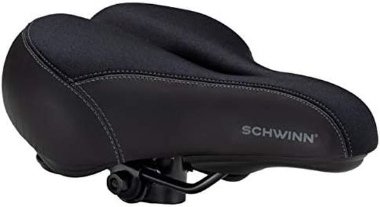 Schwinn Comfort Bike Seat for Men and Women, Commute Gateway Gel, Replacement Saddle Fits All Adult Bikes with Standard Seatpost, with Pressure Relief Channel, Black