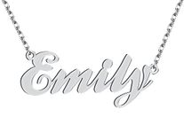 Stainless Steel Silver Emily Name Necklace Nameplate Charm Necklaces Womens Mom Birthday Valentine Jewelry