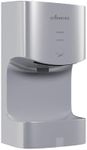 AIMEIKE Automatic Commercial Wall Mounted Hand Dryer with Drip Tray, Compact High Speed 110V 1300W, Adjustable Hot & Cold Air, Low Noise for Bathroom & High-Traffic Restrooms,Sliver