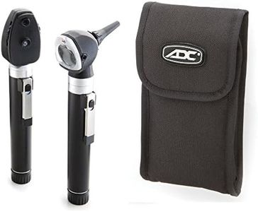 ADC Otoscope/Ophthalmoscope Diagnostic Set, Pocket Size, LED Lamp, 2.5V, Soft Case, Diagnostix 5110NLS, Black