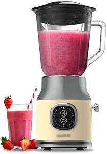Cecotec Blender Mixeur RetroTwist Yellow. Puissance Maximale 800 W, Bol en Verre d’une Capacité de 1 L, 4 Lames avec Revêtement en Titane Noir, Moteur 100% en Cuivre