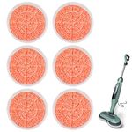 Sgizoku S6002UK Steam Mop Pads Compatible with Shark Steam Mop Cover Replacement,Heavy Scrub Pad,Reusable Steam & Scrub Cleaning Pads,Super Friction Orange Velvet+ Nylon Yarn Pads 6PCS