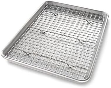 USA Pan Jelly Roll Baking Pan and Bakeable Cooling Rack, Nonstick Commercial Quality