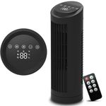 VOXXU 13inch Tower fan with Remote, 3 speed Settings & AI Mode – Bladeless Tower Fan with 12hr Timer, 70° Oscillation, Touch Control Panel, LED Display, Natural Wind | Lightweight & Quiet Tower Fan