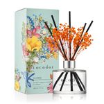 COCODOR Preserved Flower Reed Diffuser/Dark Vanilla&Sandalwood/6.7oz(200ml)/1 Pack/Home Fragrance Scent Essential Oil Stick Diffuser for Bedroom Bathroom Home Décor