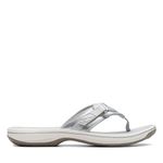 Clarks Brinkley Sea Synthetic Sandals In Silver Standard Fit Size 5