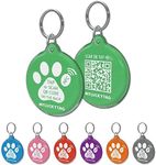 MYLUCKYTAG NFC & QR Code Smart Pet ID - Personalized Dog/Cat Tag, Online Pet Profile, Location Alerts, Durable & Quiet