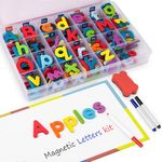 Joswisch Magnetic Letters kit 234 Pcs with Double-Side Magnet Board - Foam Alphabet Letters for Kids Fridge Magnet Spelling and Learning for Classroom Student, Back to School Supplies