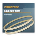 POWERTEC 71725 14" Band Saw Tires, 14 Inch x 1 Inch x .095 Inch, Urethane Bandsaw Tires for Grizzly, Jet, Powermatic 14 inch Bandsaws, 2 Pack