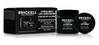 Brickell Men's Ultimate Anti-Aging Routine, Anti-Wrinkle, Night Face Cream and Eye Cream to Reduce Puffiness, Wrinkles, Dark Circles, Under Eye Bags, Natural and Organic, Scented