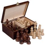 Staunton No. 6 Tournament Chess Pieces in Wooden Box, 3.9-Inch King