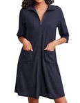 Ekouaer Summer Robe for Women with Pockets Lightweight Bathrobes for Women Zipper Waffle Weave Housecoat