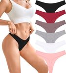 BeReady Cotton Thongs for Women Sexy Ladies Underwear Panties Hipster Bikini Breathable Knickers for Women Multipack 6