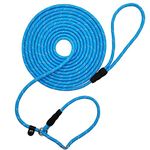 BTINESFUL 10FT / 15FT / 20FT Anti-Choke Slip Lead Dog Leash, Reflective 1/3” Rope Leash Long Training Lead for Small Medium Dogs Blue