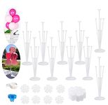 Beliky Sets of Balloon Stand Kits 28'' balloon arch kit with base, Reusable Clear Balloon Column Stand kit for Table, Including Glue, Tie Tool, Flower Clips, for Home Outdoors