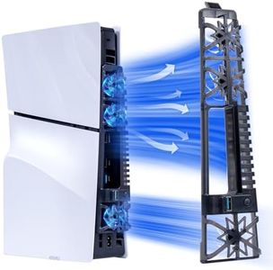 NANANINO PS5 Slim Cooling Fans, Cooling Fan for PlayStation 5 Slim Disc Edition/Digital Edition with RGB Lighting and USB 3.0 Port(NOT for PS5 Pro)