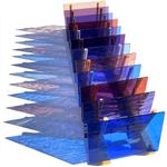 PALJOLLY 12 Sheets Transparent Stained Glass Kit for Cathedral Art, 6 x 4 inch Glass Mosaic Tiles for Projects(Blue + Purple Mixed)