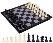 RECTITUDE 14" Inch Tournament Magnetic Chessboard Game Set with Folding Travel Portable Case Girls & Boys Educational Toy Improving Intelligence Adult Kids Beginner Chess Board Toys | 2 Players