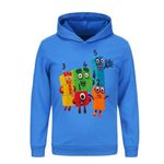 Jicahond Cartoon Printing Fashion Hooded Sweatshirt Top for Boys & Girls (Blue,5-6Y,5 Years,6 Years)