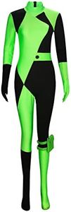 Shego Costume Bodysuit Female Kim Possible Cosplay Outfits Zipper Halloween Elastic Spandex Jumpsuit Adult Size (Medium)