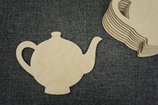 DECOCRAFT 10 x Wooden Teapot Jug Pot Shapes Kitchen Hanging Blank Embellishments Craft Decoupage (WX5)