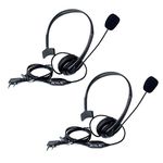 Retevis Passive Noise Cancelling Overhead Headset, Walkie Talkie Earpiece with Rotatable Boom Mic Single-sided Walkie Talkie Headphone Compatible with RT24 RT27 BAOFENG eSynic Maylawn Radio (2 pcs)