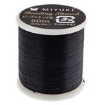 Miyuki Nylon Beading Thread B Black (50m) - Used for DIY Jewelry Making, Arts and Craft, Crochet and Cloth Weaving