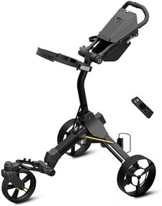 Alphard Electric Golf Cart with Remote - Cybercart Electric Golf Caddy, Motorized Golf Caddy w Accessories - Cup Holder, Umbrella Holder, Anti-tip Wheels, Phone Holder, Magnetic pad - Compact Folding