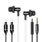 ibrain Air Tube Headphones EMF Free Airtube Earbuds Wired Air Tube Headset with Microphone in Ear Airtube Earphones Noise Cancelling for Safe Listening - Black