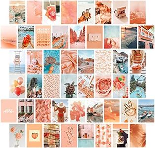 50PCS Posters Wall Collage Kit Aesthetic Pictures,Collage Print Kit,Bedroom Decor for Teen Girls,VSCO Girls Bedroom Decor,Room Decor Aesthetic,50 Set 10x15cm (G-Beach Peach)