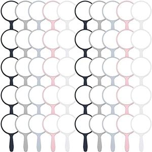 50 Pieces Handheld Mirror Small Hand Mirror with Handle Plastic Travel Makeup Cosmetic Handheld Mirrors Compact Portable Vanity Mirror 3.94 x 2.16 Inch for Women Men Girls Kids Daily DIY Use