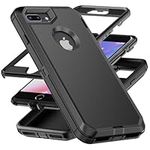 AYMECL for iPhone 6 Plus Case,iPhone 7 Plus Case,iPhone 8 Plus Case[Military Grade] 3 in 1 Heavy Duty Full Body Shockproof Protection Phone Case for iPhone 6P/7P/8P 5.5 inch,Black