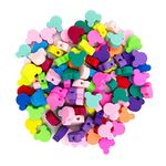 100 Pcs Polymer Clay Dessert Ice Cream Lollipop Candy Loose Spacer Beads, 10mm Mixed Color Cute Beads Charms for DIY Hair Clip Necklace Bracelet Jewelry Earring Handmade Craft Making Supplies