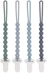 4-Pack Silicone Pacifier Clips with