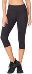 2XU Women's Force Mid-Rise Compression 3/4 Tights Pants, Black/Gold, XL