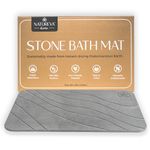 Natureva Home - Stone Bath Mat | Super Absorbent, Quick Dry, Non Slip | Made of Natural Diatomaceous Earth | Absorbing Water Instantly I Modern & Stylish Bathroom Mats | Design Flow | Colour Graphite