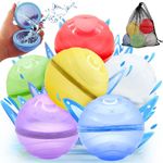 Reusable Magnetic Water Balloons, 6PC Refillable Water Bomb Splash Balls Self Sealing Quick Fill, Water Bomb for Summer Garden Pool Beach Outdoor Toys, Outside Summer Fun Party