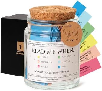 Qunrwe Bible Verse Jar,Read Me When Bible Verses Jar for Emotions and Feelings,Scripture Prayer Cards Hope Jar,Religious Graduation Gift,Bible Study Church Christian Gifts for Women Men Mom Dad Friend