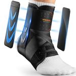 WHCOOL Fast Lace-Up Ankle Brace for Sprained Ankle, Slim-Fit Ankle Support for Women Men, Air Cool Fabric Ankle Stabilizer for Sports, Running,Basketball, Injury,Achilles Tendonitis, M(12-13in)