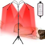 Mojimdo Red Light Therapy Lamp, 660nm&850nm Infrared Light with Flexible Gooseneck Arm and Height-Adjustable Stand for Targeted Use on Face, Body, Knee, Back - Ideal for Home Use