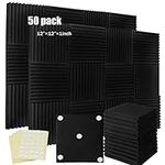 50 Pack Acoustic Foam Panels 1" X 1